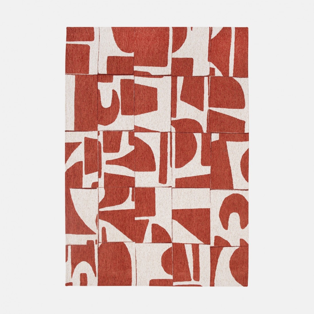 Tapete Moderno Abstrato Edges Chenille 9364 Vermelho