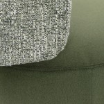 REVIN armchair in metal and green chenile