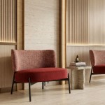 REVIN armchair in metal and red chenile