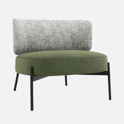 REVIN armchair in metal and green chenile REVIN armchair in metal and green chenile