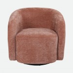 Swivel armchair Baltea in pink chenille