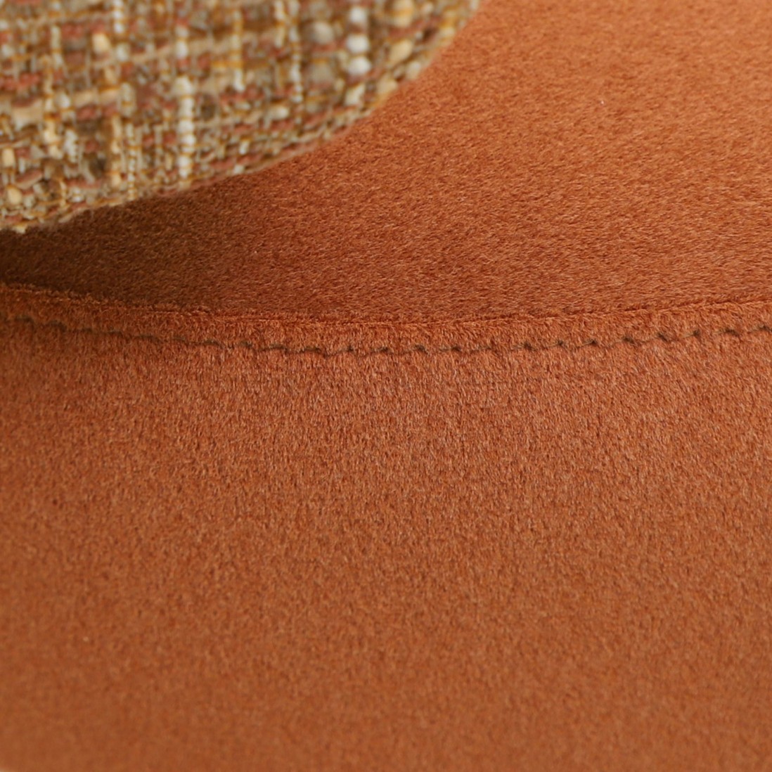 REVIN Armchair in Metal and Terracotta Chenille