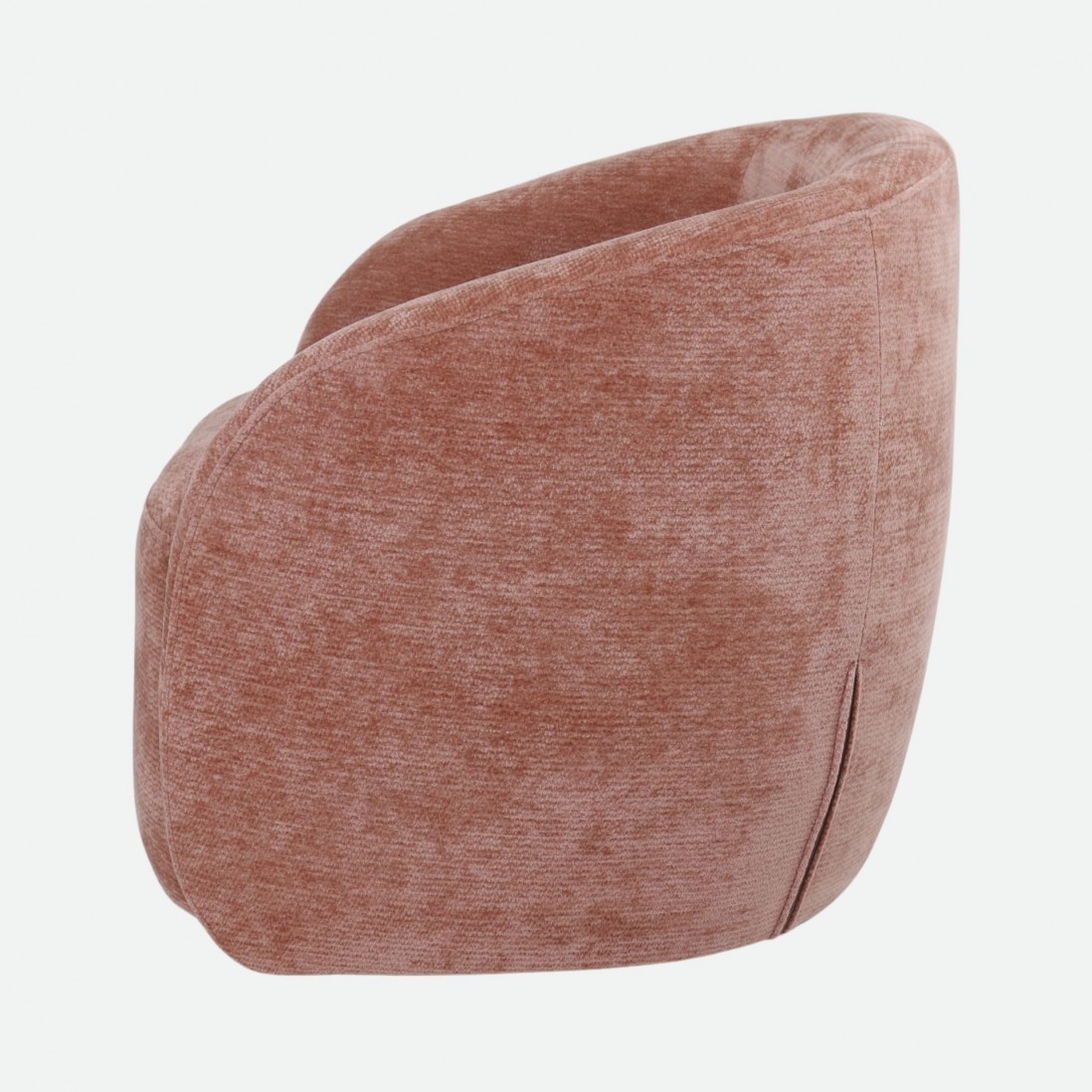 Swivel armchair Baltea in pink chenille