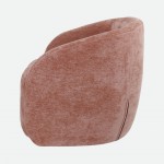Swivel armchair Baltea in pink chenille