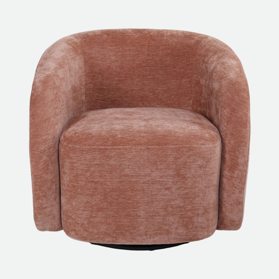 Swivel armchair Baltea in pink chenille