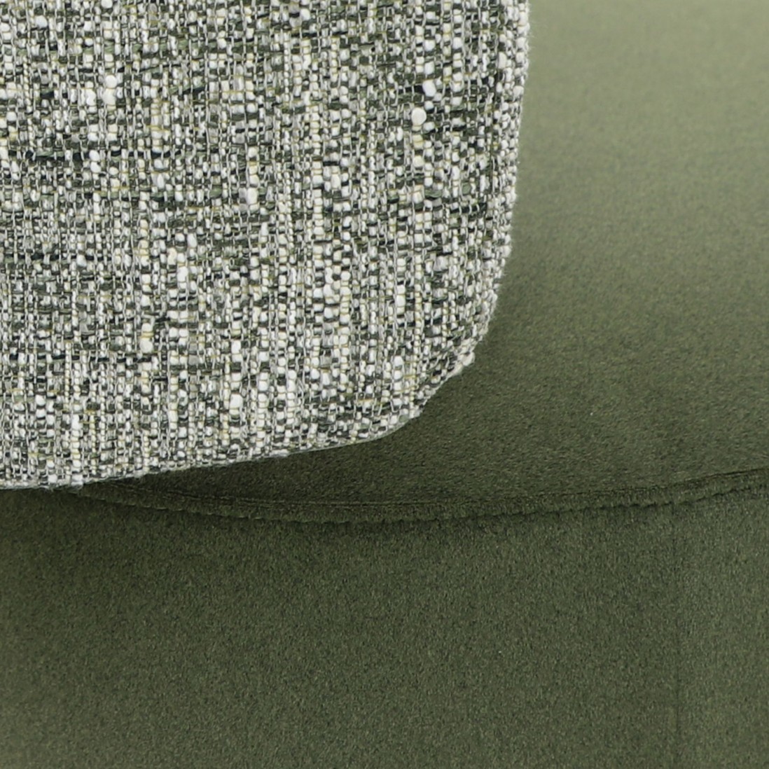 REVIN armchair in metal and green chenile