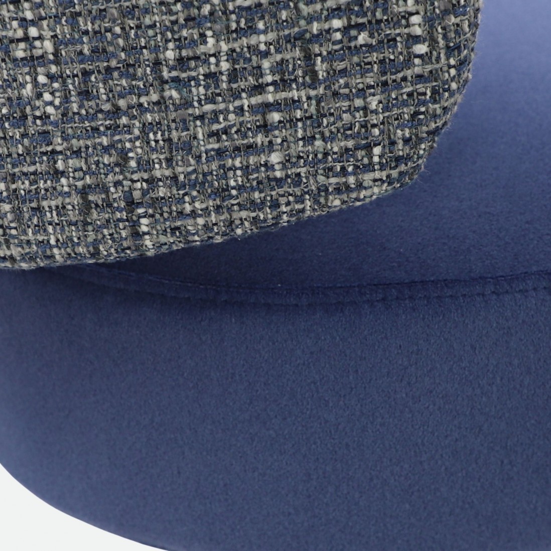 REVIN armchair in metal and blue chenile