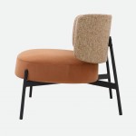 REVIN Armchair in Metal and Terracotta Chenille