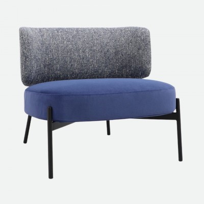REVIN armchair in metal and blue chenile REVIN armchair in metal and blue chenile