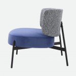 REVIN armchair in metal and blue chenile