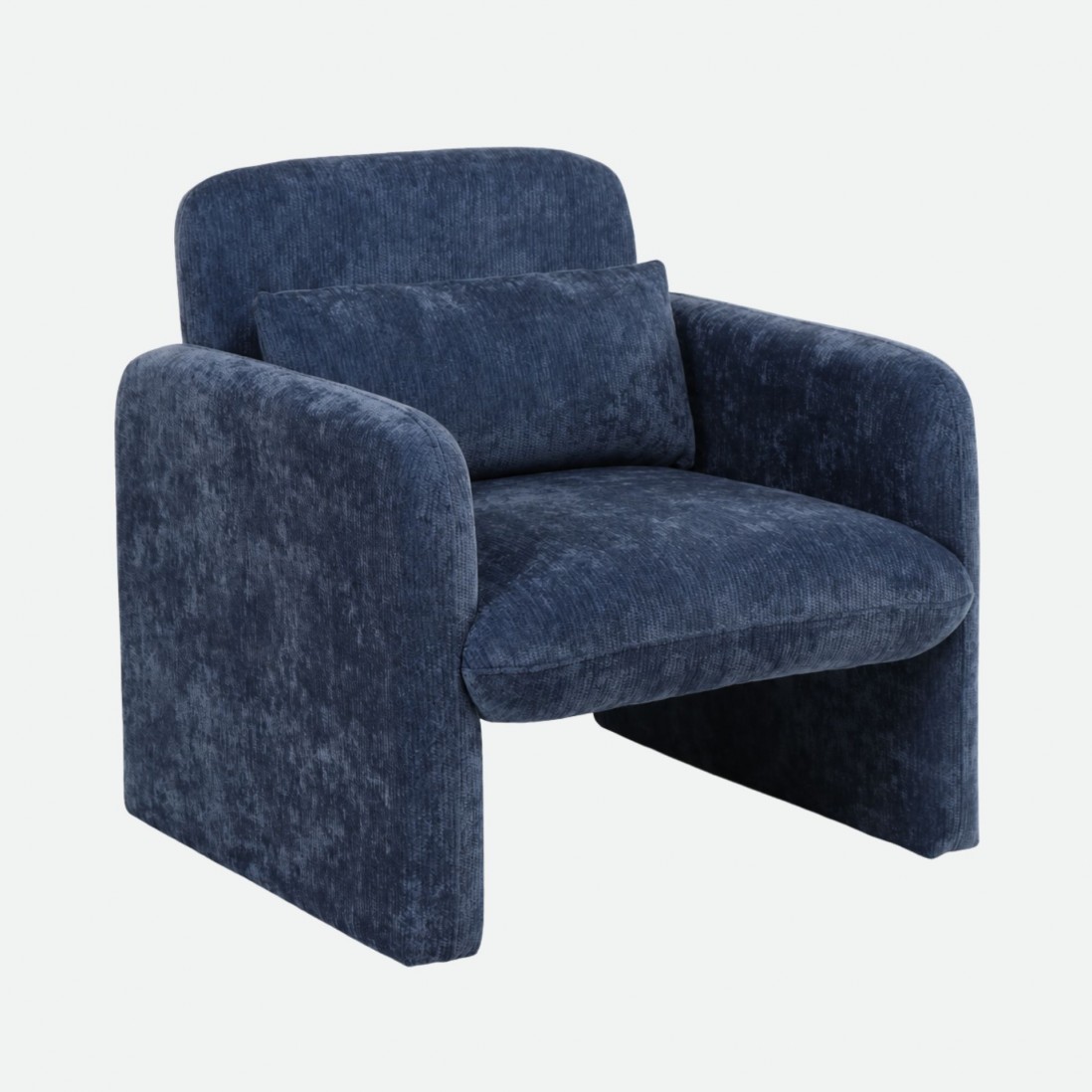 Rubicon armchair in blue chenille