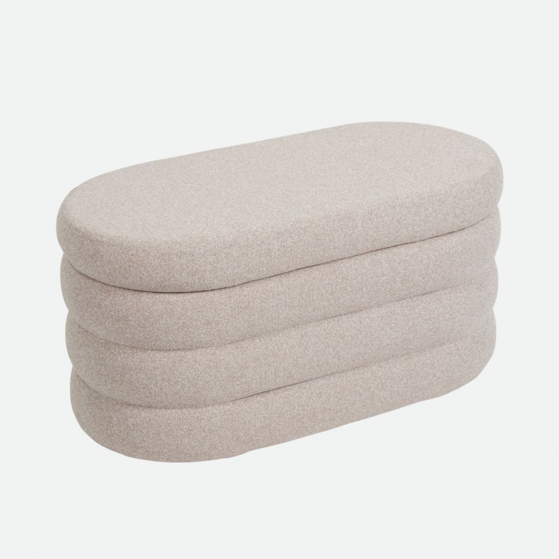 Pouf com arruma��o Melby em chenille Bege