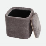 Pouf com arruma��o Alme em chenille Castanho