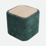 Pouf com arruma��o Alme em chenille Verde
