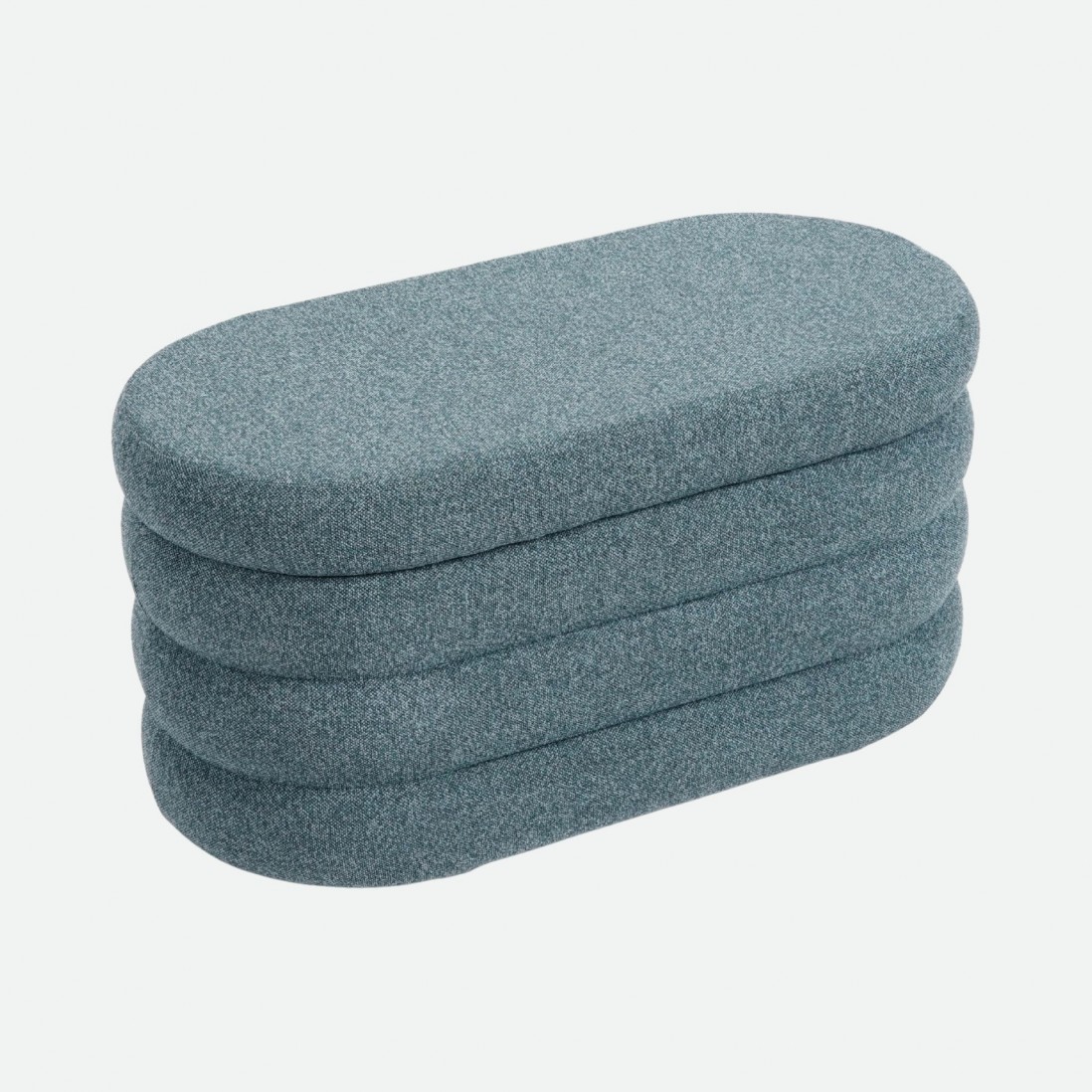 Pouf com arruma��o Melby em chenille Azul