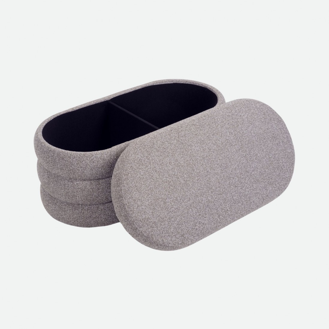 Pouf com arruma��o Melby em chenille Taupe