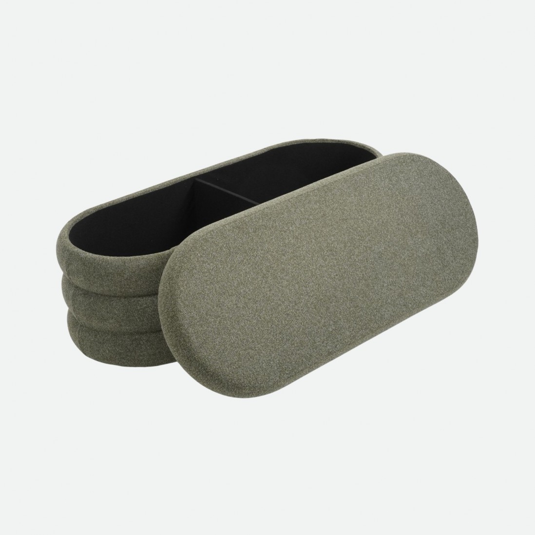 Pouf com arruma��o Melby em chenille Verde