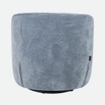 Swivel armchair Baltea in blue chenille