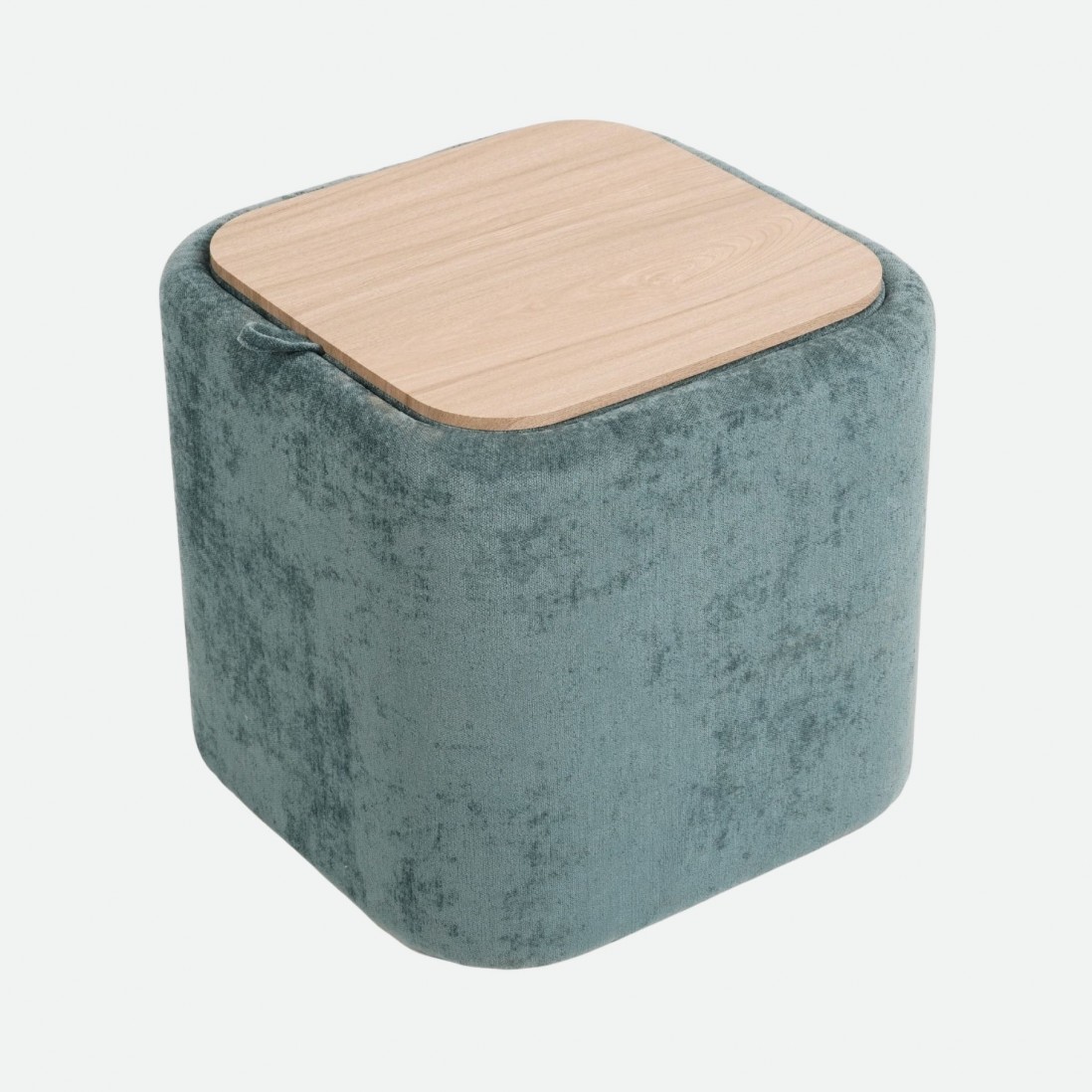 Pouf com arruma��o Alme em chenille Azul