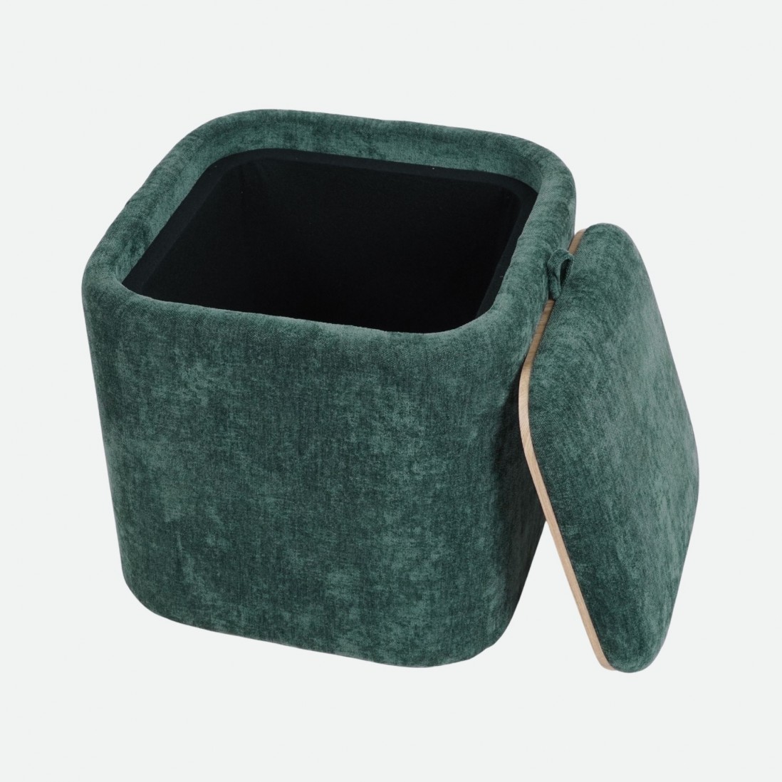 Pouf com arruma��o Alme em chenille Verde