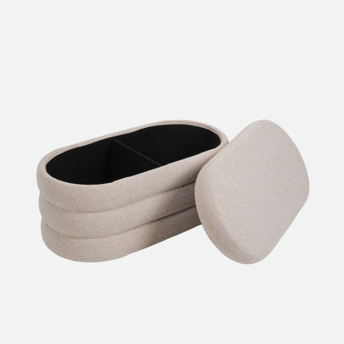 Pouf com arruma��o Melby em chenille Bege