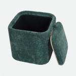 Pouf com arruma��o Alme em chenille Verde