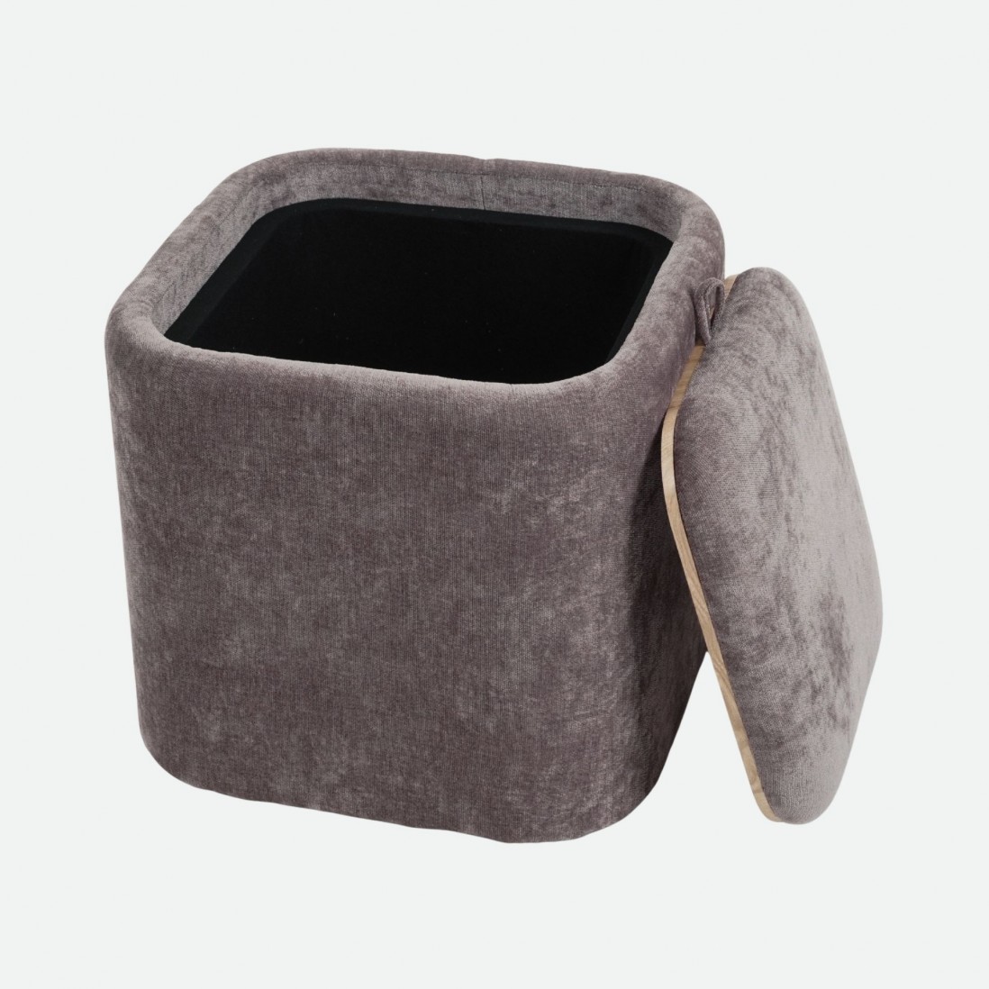 Pouf com arruma��o Alme em chenille Castanho