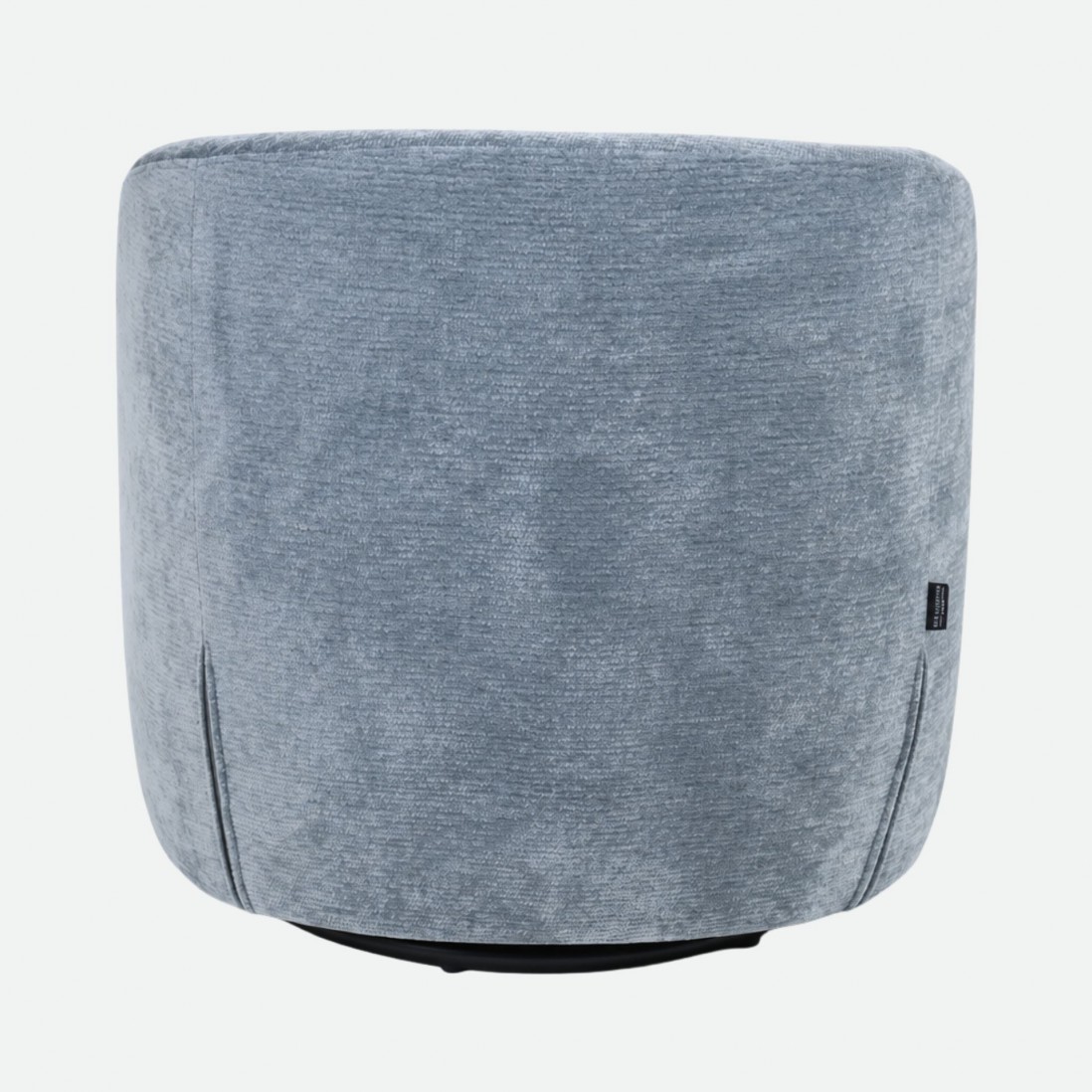 Swivel armchair Baltea in blue chenille