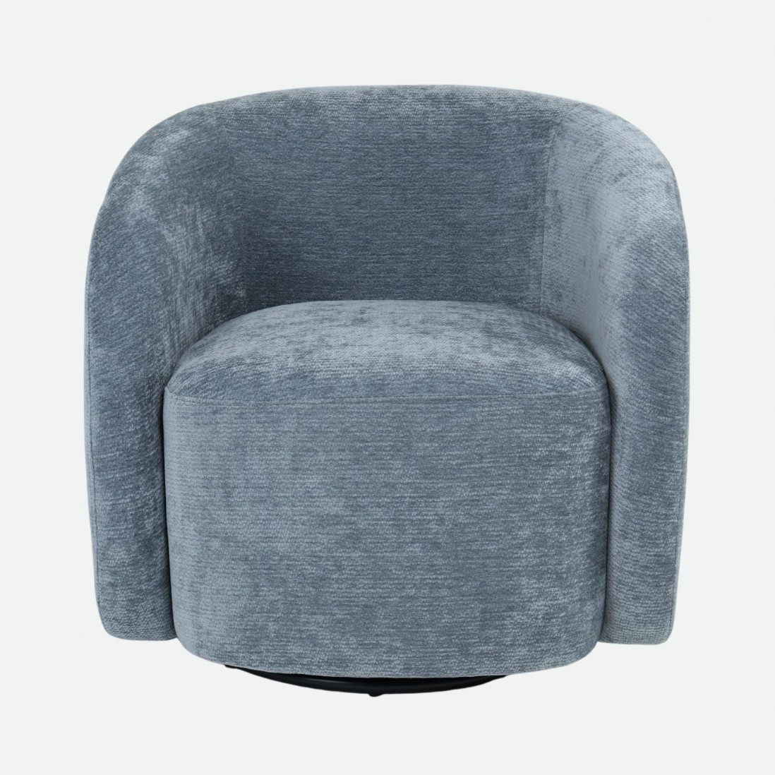 Swivel armchair Baltea in blue chenille