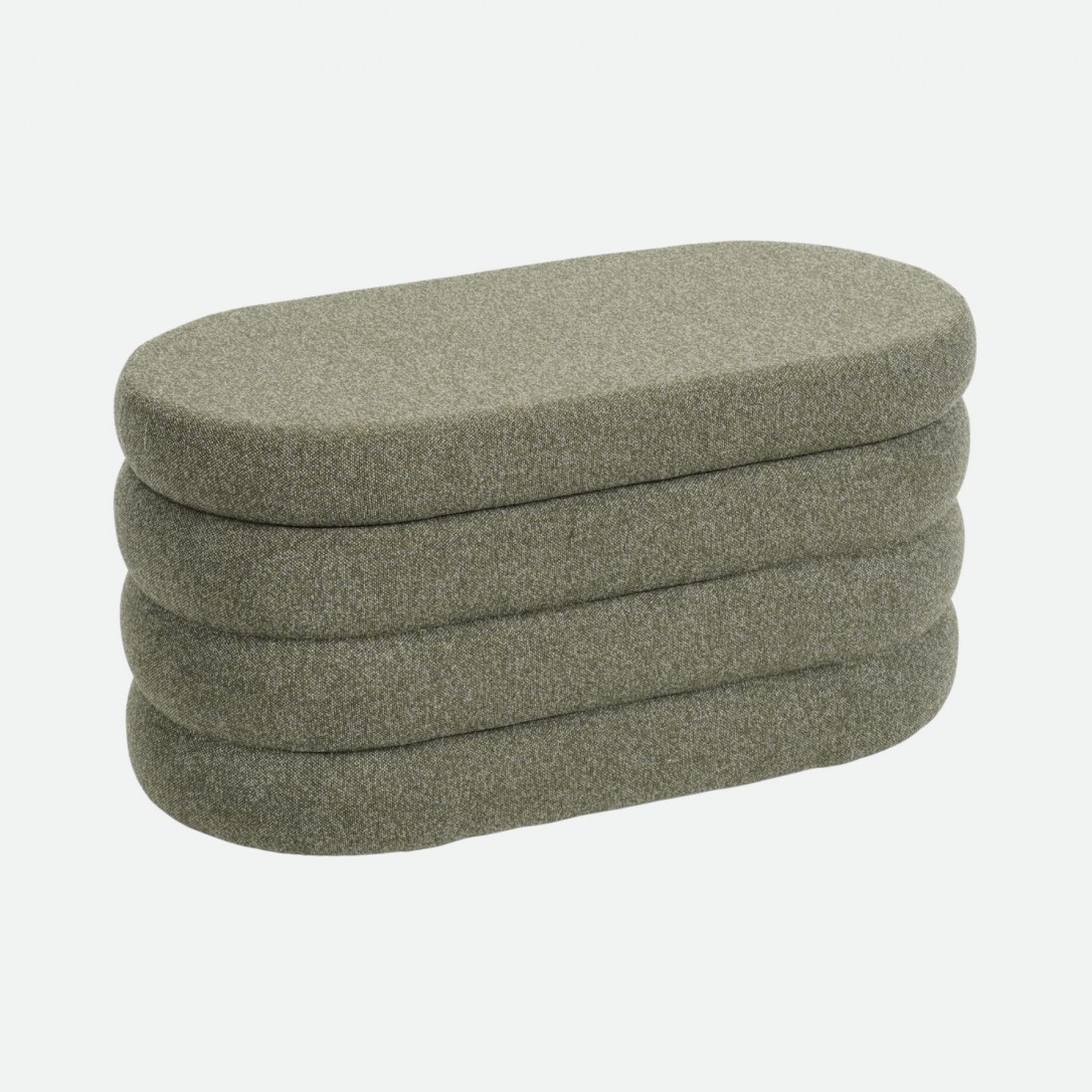 Pouf com arruma��o Melby em chenille Verde