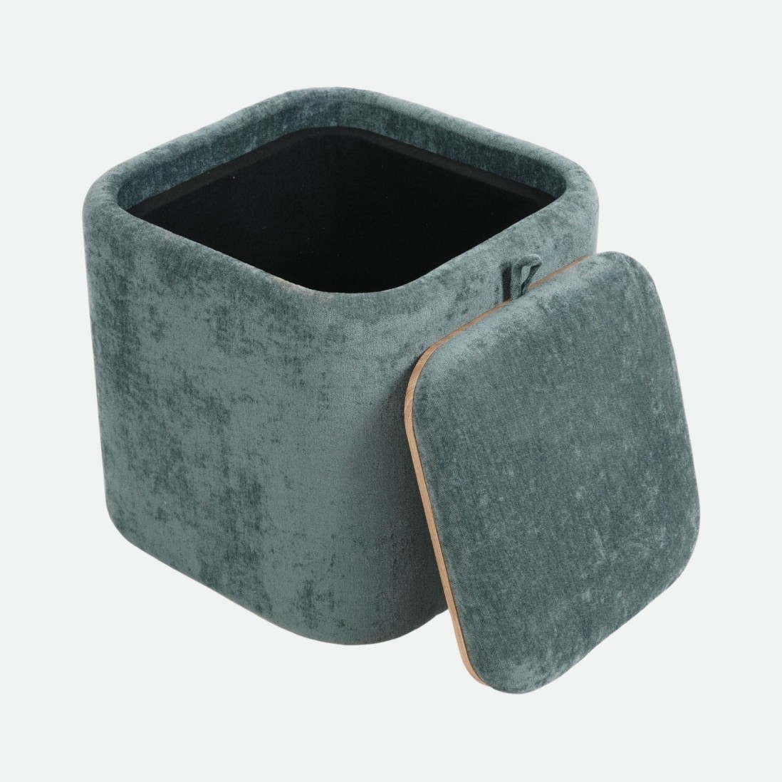 Pouf com arruma��o Alme em chenille Azul