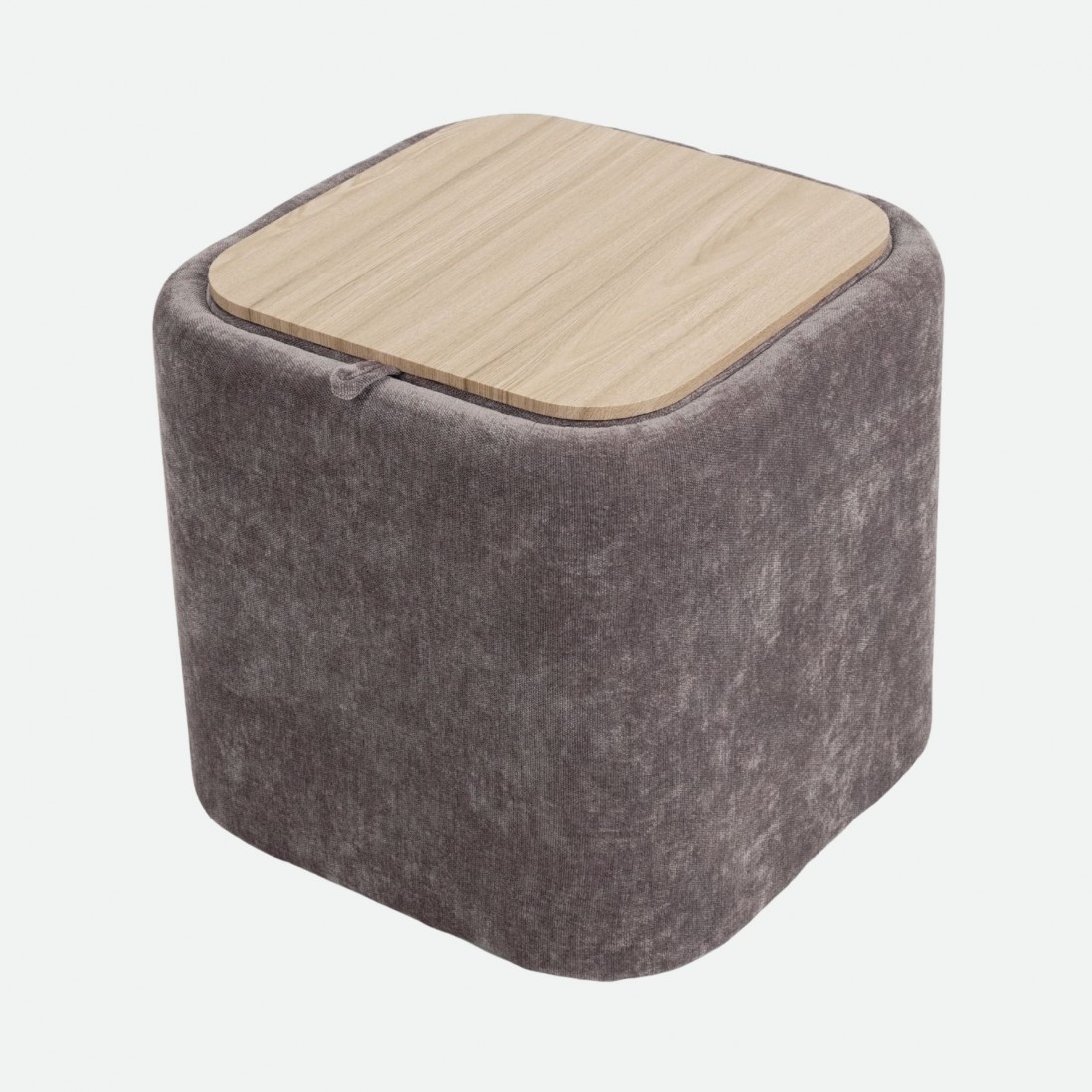Pouf com arruma��o Alme em chenille Castanho