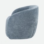 Swivel armchair Baltea in blue chenille