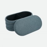 Pouf com arruma��o Melby em chenille Azul