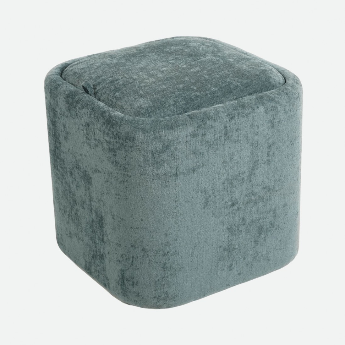 Pouf com arruma��o Alme em chenille Azul