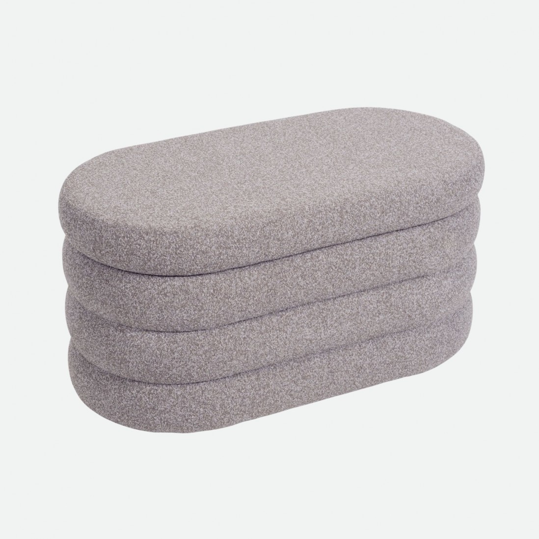 Pouf com arruma��o Melby em chenille Taupe