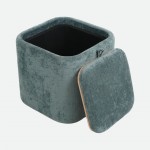 Pouf com arruma��o Alme em chenille Azul