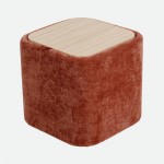Pouf com arruma��o Alme em chenille Laranja