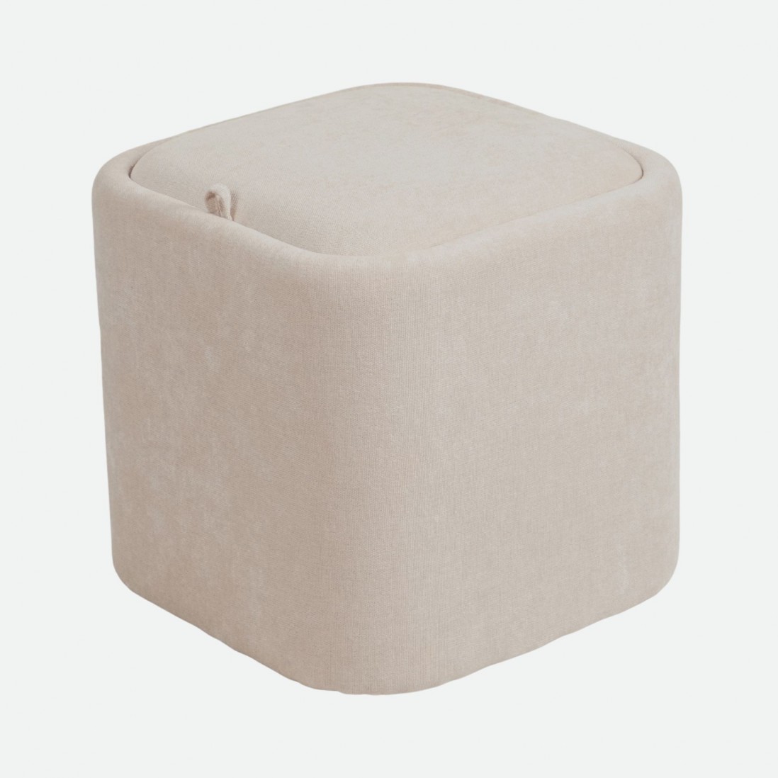 Pouf com arruma��o Alme em chenille Creme