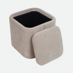 Pouf com arruma��o Alme em chenille Taupe