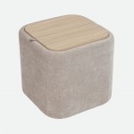 Pouf com arruma��o Alme em chenille Taupe