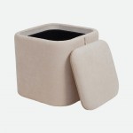 Pouf com arruma��o Alme em chenille Creme