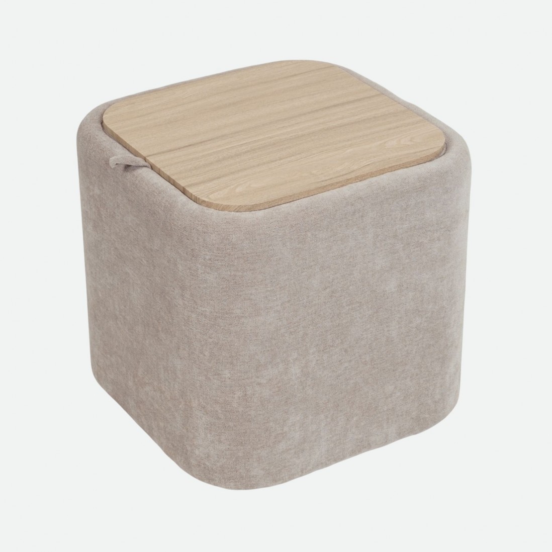 Pouf com arruma��o Alme em chenille Taupe