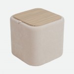 Pouf com arruma��o Alme em chenille Creme