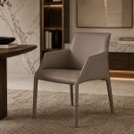 Bryne Leather-Effect Microfibre Taupe Chair with Iron Frame