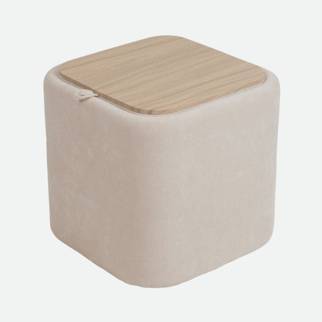 Pouf com arruma��o Alme em chenille Creme