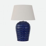 Lotus Blue Ceramic Table Lamp 73 cm
