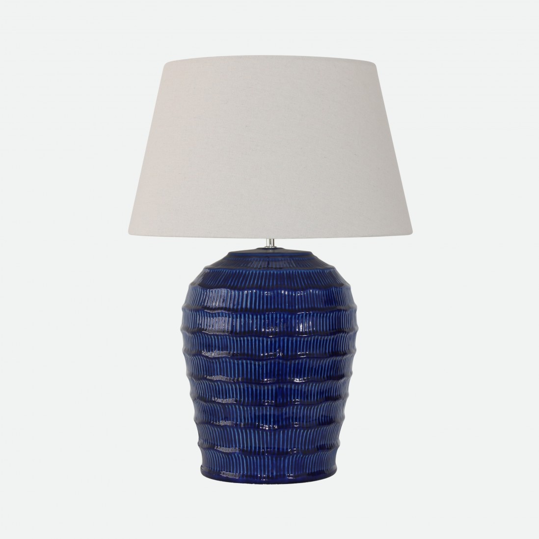 Lotus Blue Ceramic Table Lamp 73 cm
