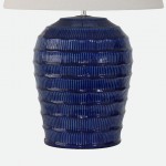 Lotus Blue Ceramic Table Lamp 73 cm