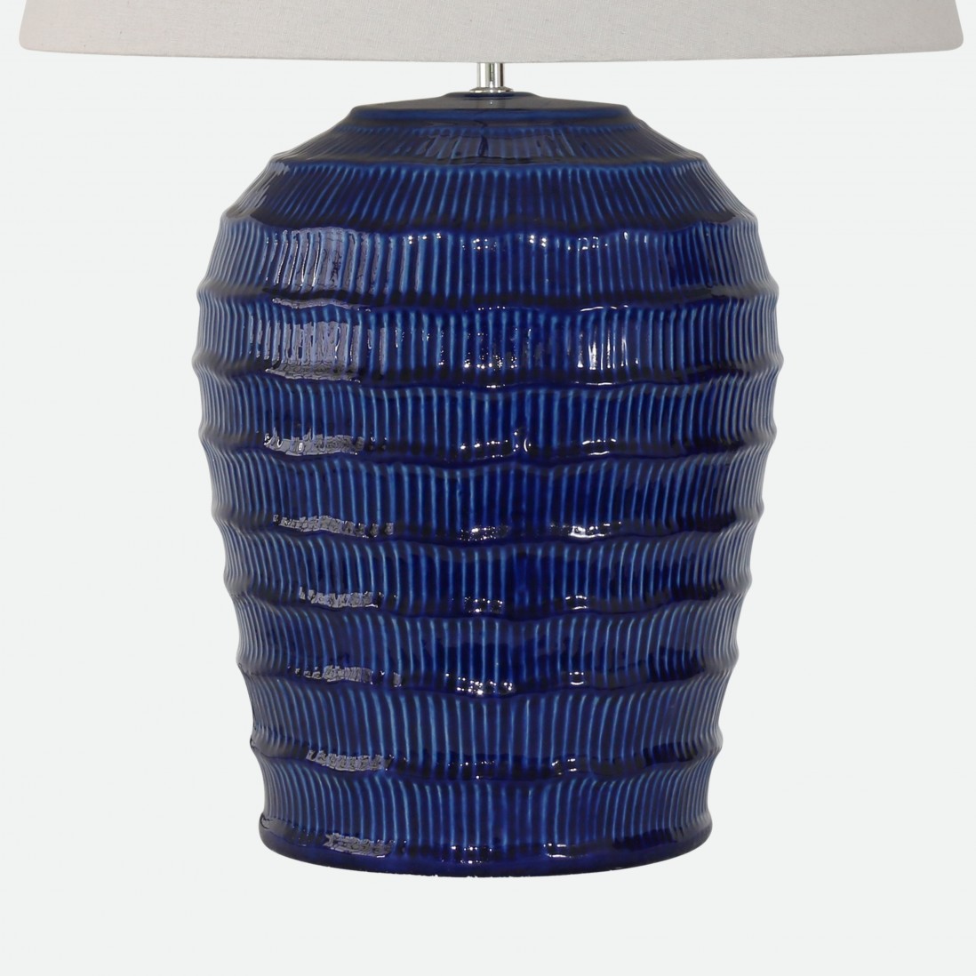 Lotus Blue Ceramic Table Lamp 73 cm